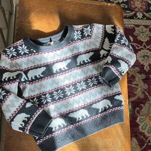 Hatley kids size 5 Gray and Red Knit Sweater 2/18$